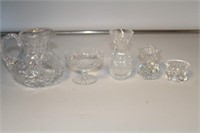Lot of five pieces glass, some crystal