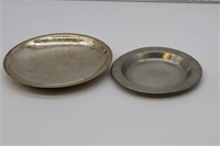 Two silver plated plates
