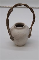Clay vase with handle