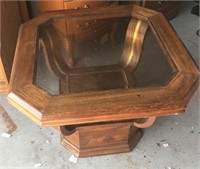 Wood & Glass End Table