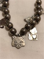 Unmarked Silver Cat Necklace