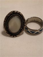 2 Unmarked Silver Rings
