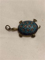 Silver Enamel Turtle