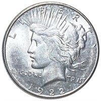 1922-S Silver Peace Dollar NEARLY UNC