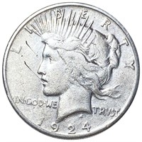 1924-S  Silver Peace Dollar NICELY CIRCULATED