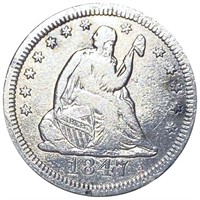1847 Seated Liberty Quarter LIGHTLY CIRCULATED