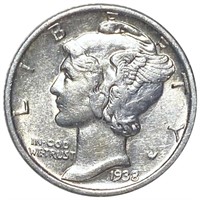 1938-S Mercury Silver Dime CLOSELY UNC