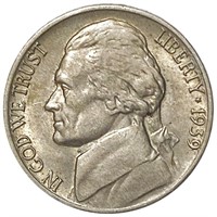 1939 Jefferson Nickel ABOUT UNCIRCULATED