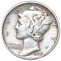 1939 Mercury Silver Dime NEARLY UNC