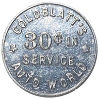 30c Refund on Car Wash Token CLOSELY UNCIRCULATED