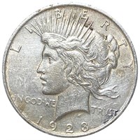 1923 Silver Peace Dollar NEARLY UNC