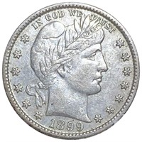 1899-S Barber Silver Quarter ABOUT UNCIRCULATED