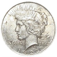 1923 Silver Peace Dollar CLOSELY UNCIRCULATED