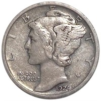 1924-D Mercury Silver Dime NICELY CIRCULATED