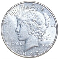 1922-S Silver Peace Dollar CLOSELY UNC