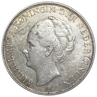 1930 Netherlands 2 1/2 Gulden NEARLY UNCIRCULATED