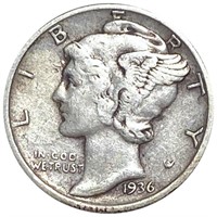 1936-D Mercury Silver Dime NICELY CIRCULATED