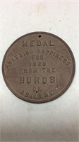 Cast iron medal from the Hires of Abilene 5”