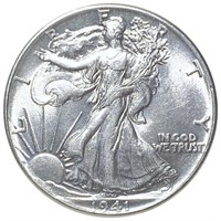 1941 Walking Liberty Half Dollar NEARLY UNC