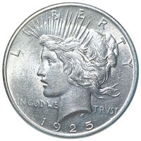 1925 Silver Peace Dollar NEARLY UNCIRCULATED