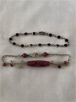 2 Small Sterling Bracelets or Anklets