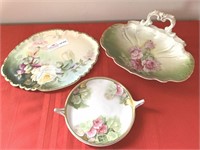 3 unmatched porcelain items Bavarian pen tray,