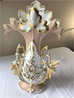 Porcelain old Paris vase some losses 19”