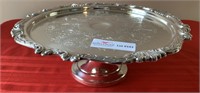 Plated silver high standard cake plate 4.5”x12”
