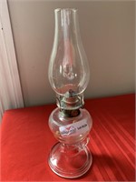 Pattern glass finger oil lamp 15”
