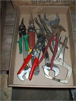 TOOLS:  PLIERS, VISE CLAMPS, METAL CLIPPERS,