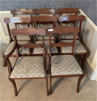 8 cherry dining chairs, master and 7 side chairs