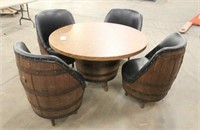 Jack Daniels Barrel Table & (4) Barrel Chairs