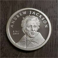 One Ounce Silver Round:  Andrew Jackson