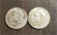 (2) 1973 Silver Eisenhower Dollars: 40% Silver