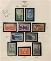 U.S. Stamps 1934 National Parks: Mint Imperf Set