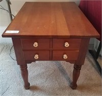 Cherry side table with ceramic pulls