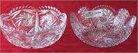 2 unmatched Cut lead crystal center bowls 8.25?,