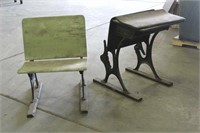 (2) Vintage School Desks, Approx 24"x28"x32"