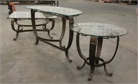(3) Glass Top Tables