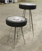(2) Tire Clock Tables w/Removable Legs