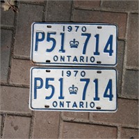 1970 LICENSE PLATE PAIR IN GREAT SHAPE