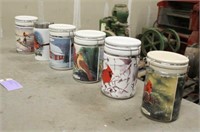 (6) Assorted Cardinal Canisters