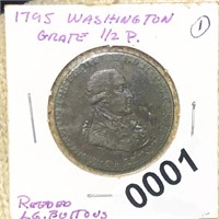 1795 Washington Grate Half Penny LIGHTLY CIRC