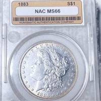 1883 Morgan Silver Dollar NAC - MS66
