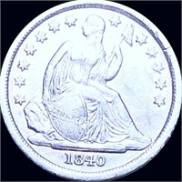 1840 Seated Liberty Dime AU+