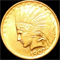 1907 $10 Gold Eagle CLOSELY UNCIRCULATED