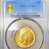 1909-S $10 Gold Eagle PCGS - XF45