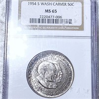 1954-S Washington/Carver Half Dollar NGC - MS65