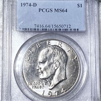 1874-D Eisenhower Dollar PCGS - MS64
