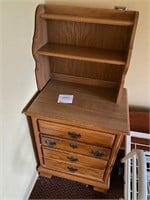 3 Drawer Oak Dresser with shelving Nightstand